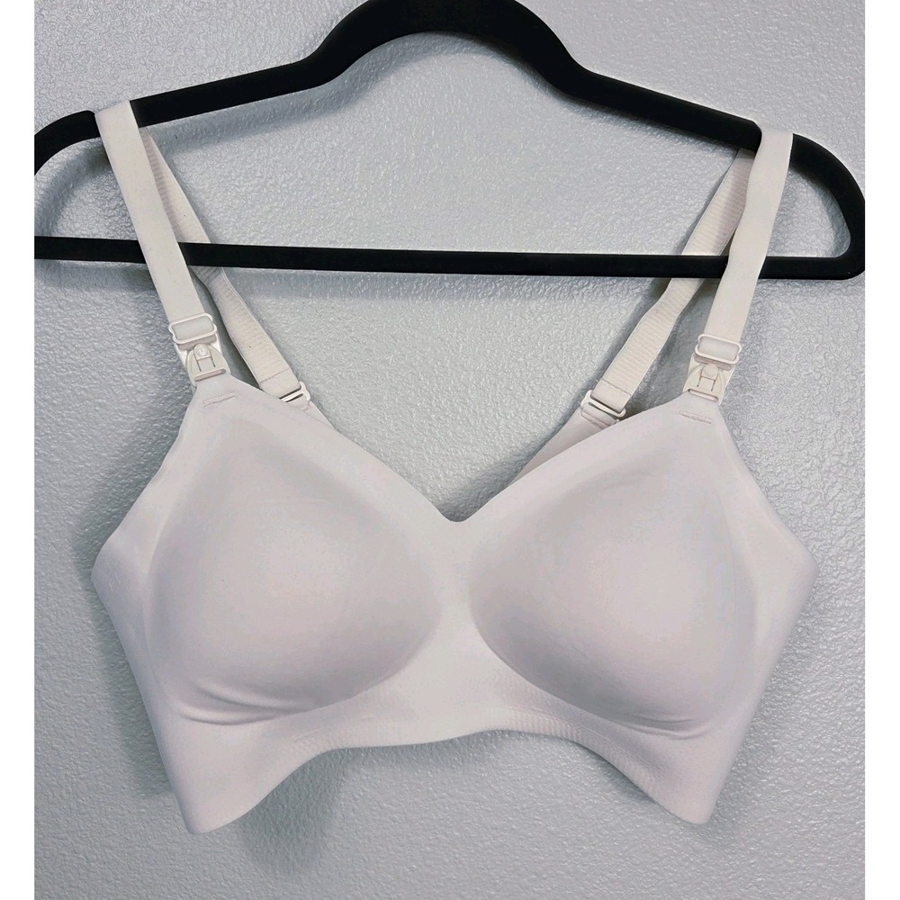 Momcozy Seamless Nursing Bra Wireless Maternity Breastfeeding Pale Beige Size L